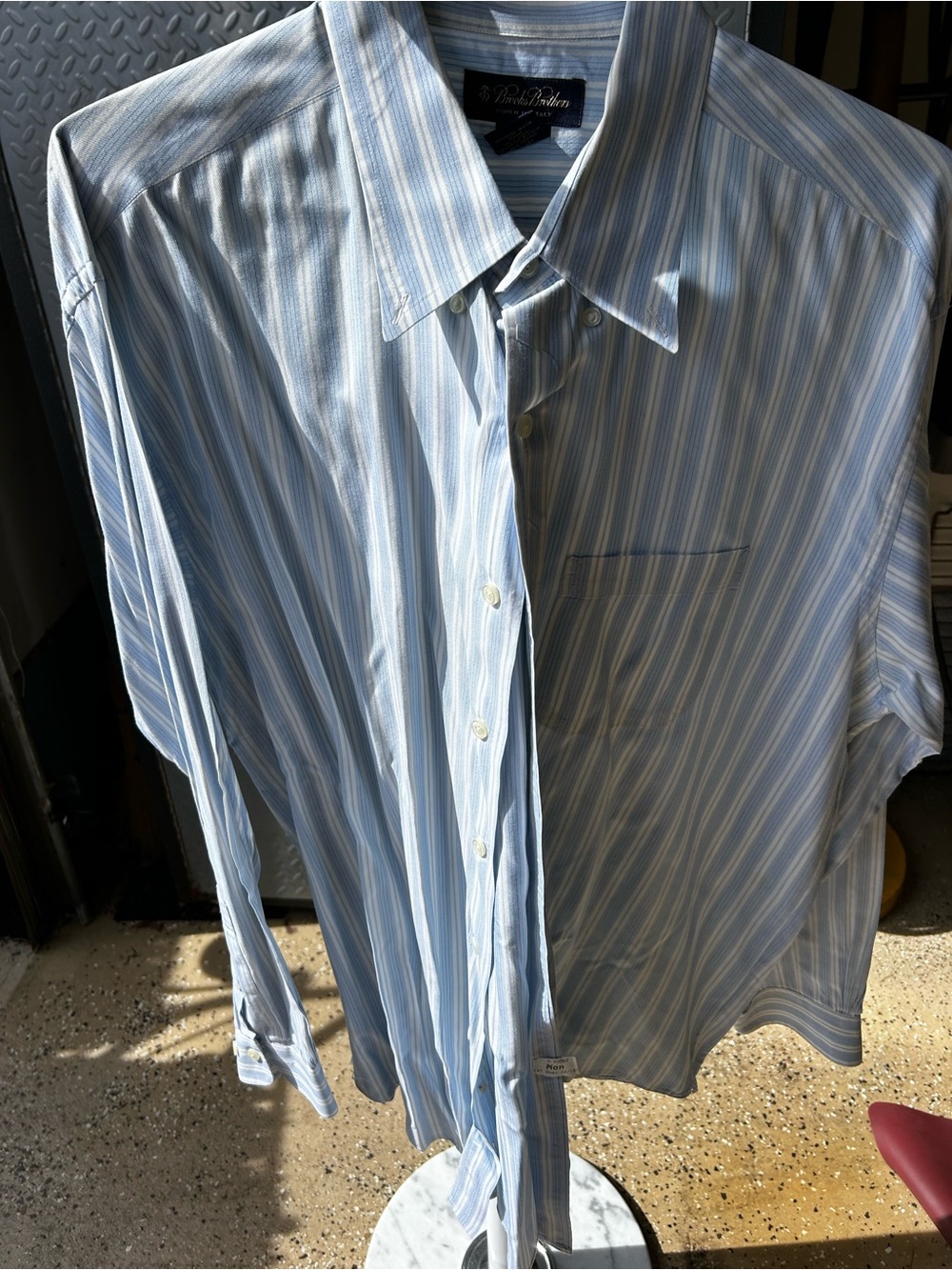 Brooks Brothers Light Blue and White Striped Dress Shirt